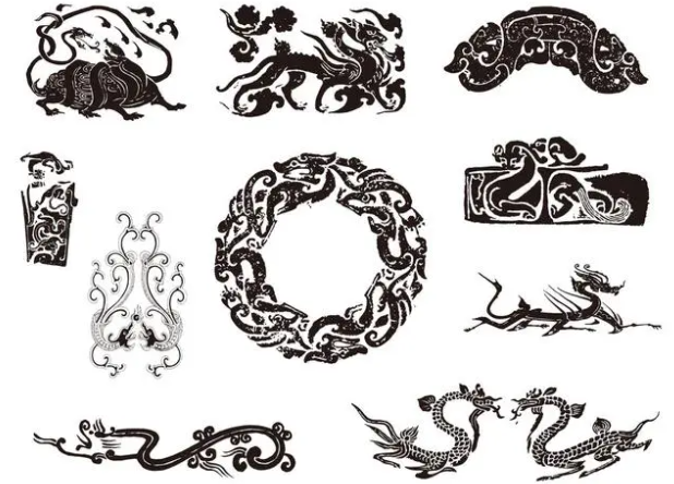 宝坻龙纹和凤纹的中式图案